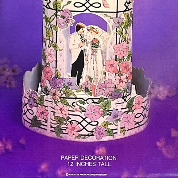 Vintage American Greeting Bride Groom Paper Wedding Decoration 12" 70s Retro - Picture 4 of 6